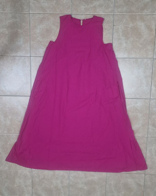 Vestido fucsia largo talla L