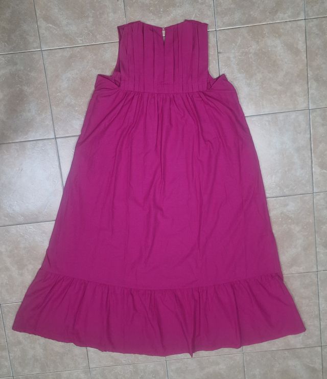 Vestido fucsia largo talla L
