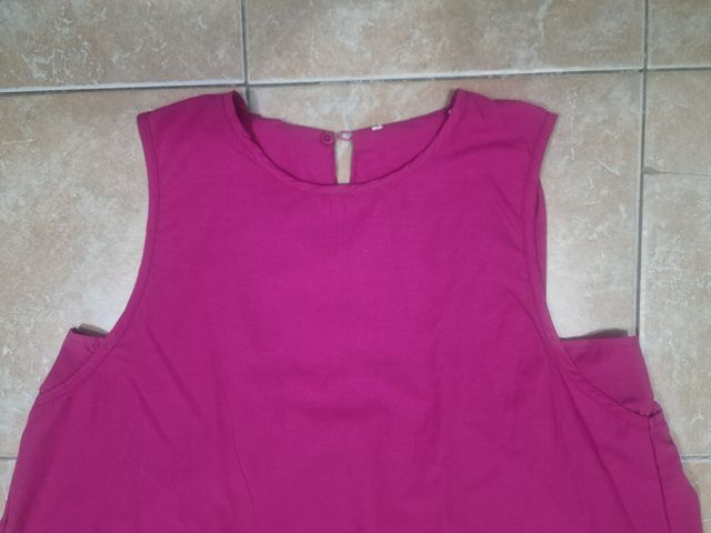Vestido fucsia largo talla L