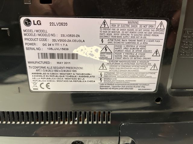 television lg 22lv2620 22”