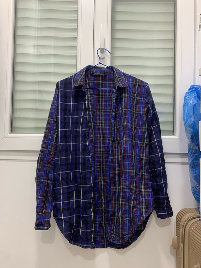 Camisa larga de cuadros ZARA