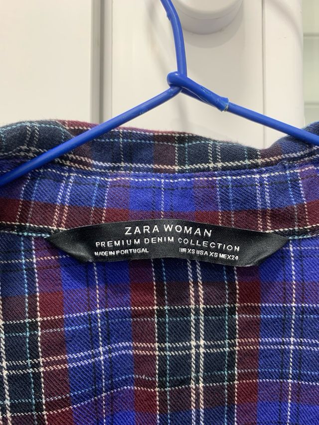 Camisa larga de cuadros ZARA