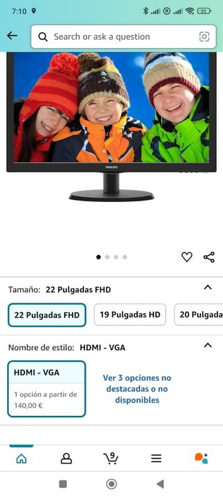 Monitor Philips 21,5 pulgadas