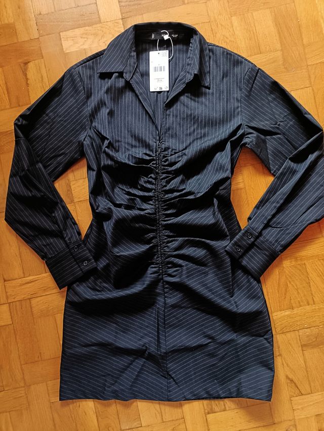 Vestido fruncido cremallera