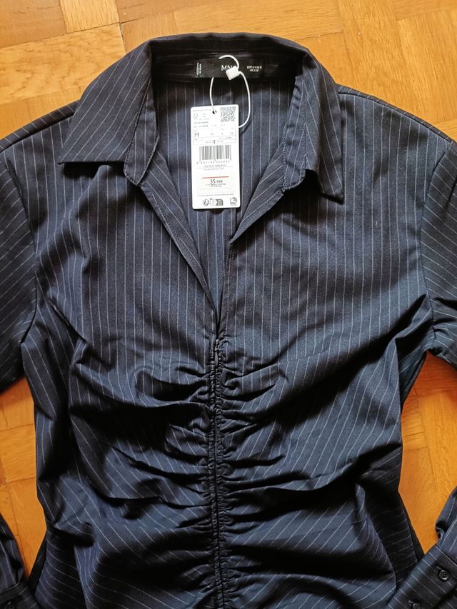 Vestido fruncido cremallera