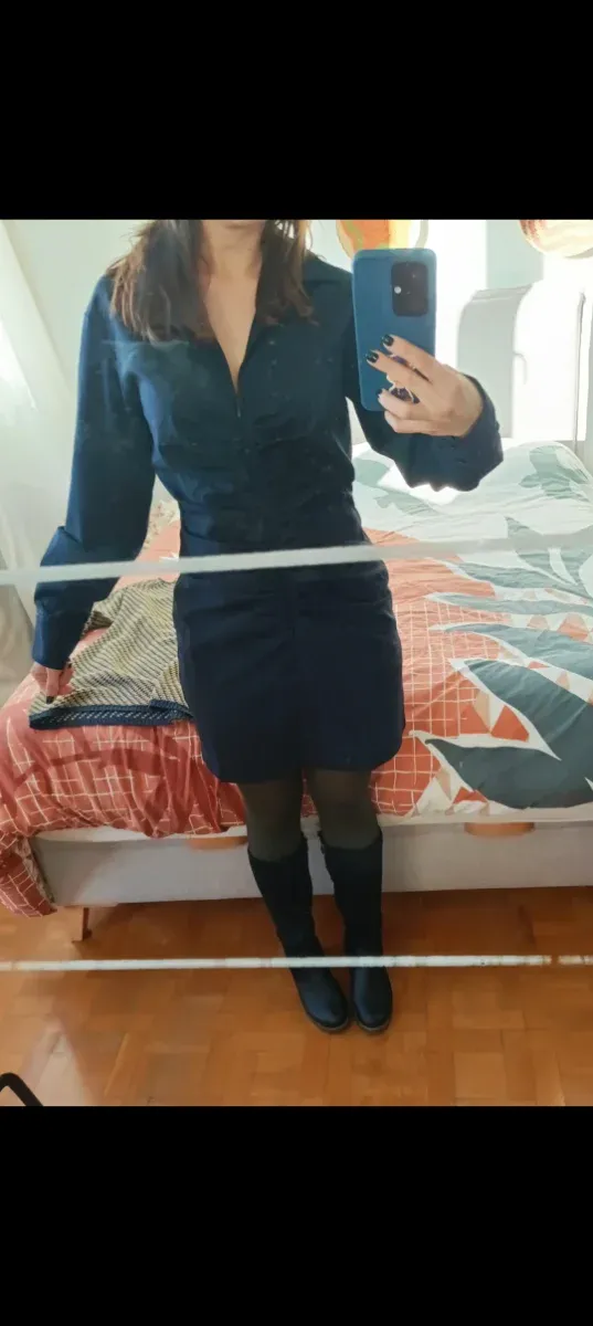 Vestido fruncido cremallera