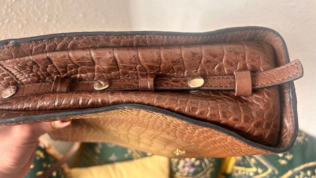 Bolso piel coco marrón