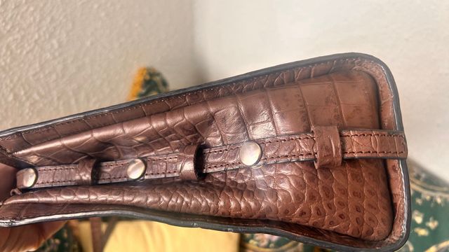 Bolso piel coco marrón