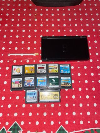 Nintendo ds lite con lotto di 12 giochi/app 