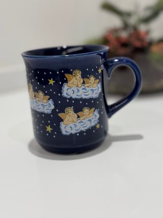 Tazza blu con Angeli vintage