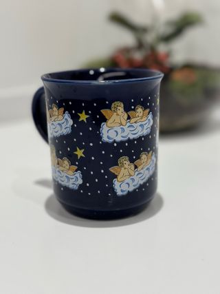 Tazza blu con Angeli vintage