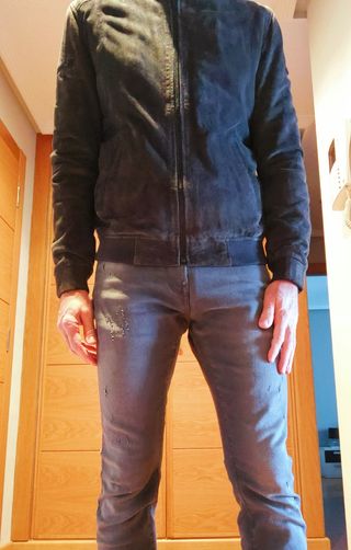 Chaqueta bomber auténtica piel ante SUPERDRY + 🎁