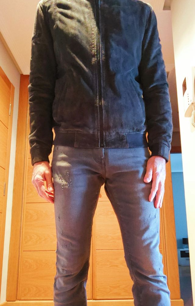 Chaqueta bomber auténtica piel ante SUPERDRY + 🎁