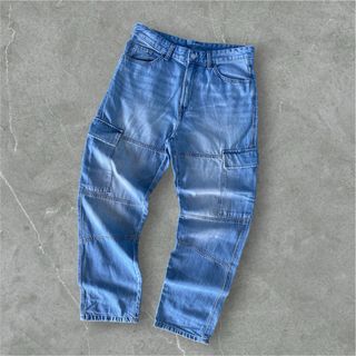 pantaloni lunghi jeans cargo blu - uomo - Bershka