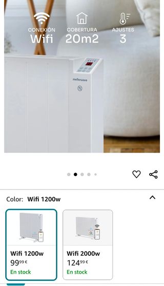Radiador eléct. Mallerware bajo consumo.