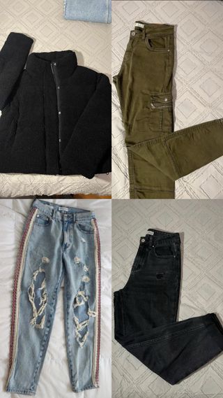 Lote de ropa: 3 pantalones 1 cazadora