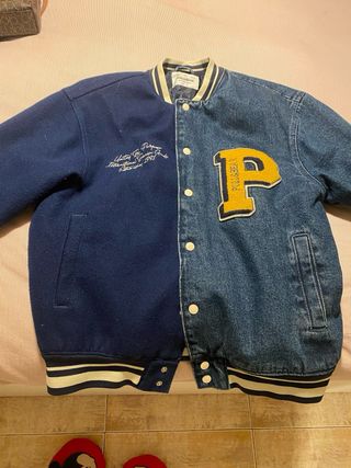 Chaqueta universitaria vaquera pull bear