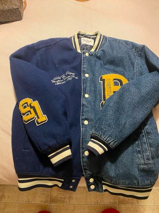 Chaqueta universitaria vaquera pull bear