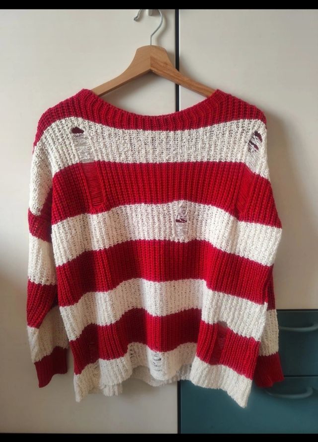 Maglia LA DEA a righe rosse e bianche