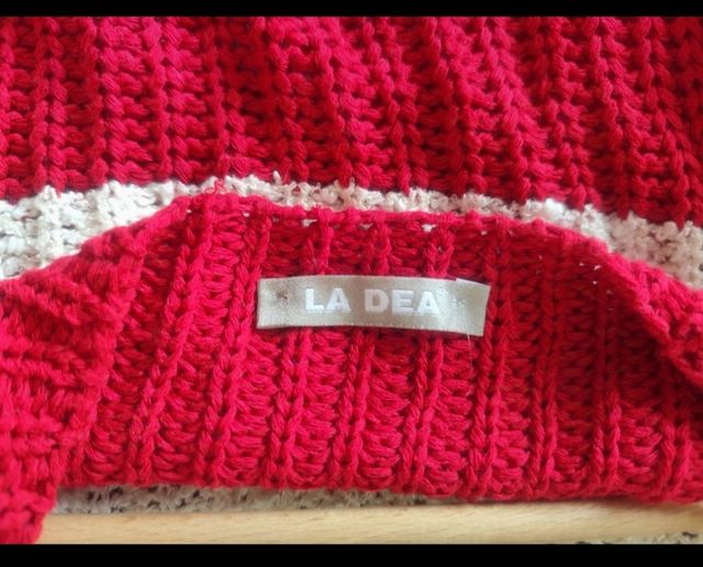Maglia LA DEA a righe rosse e bianche