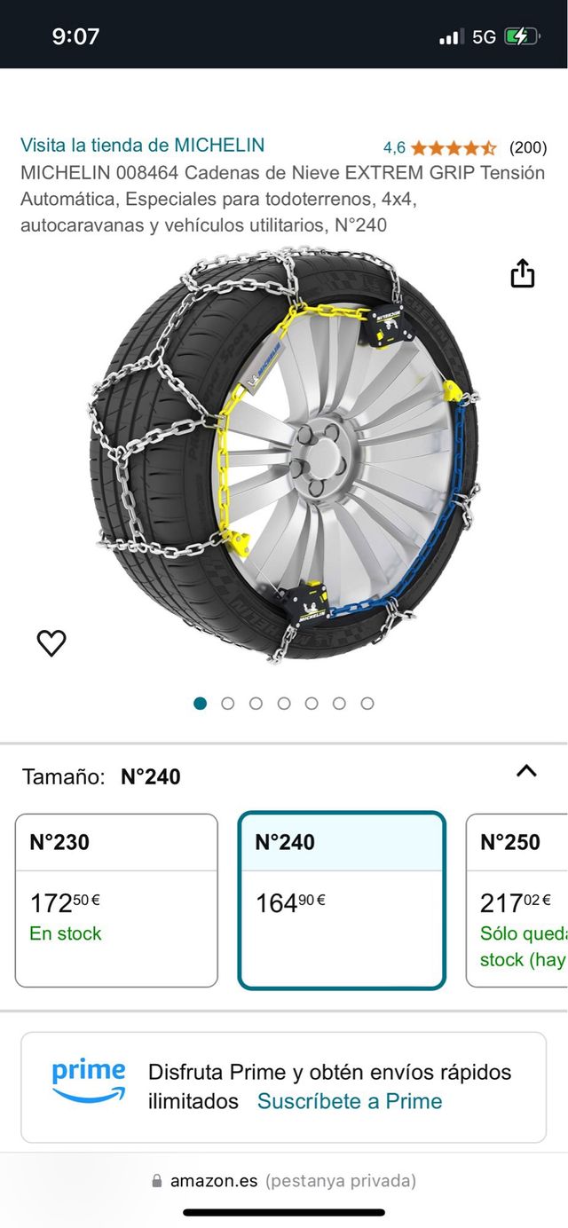 Cadenas Nieve Michelin Extreme Grip Auto 240