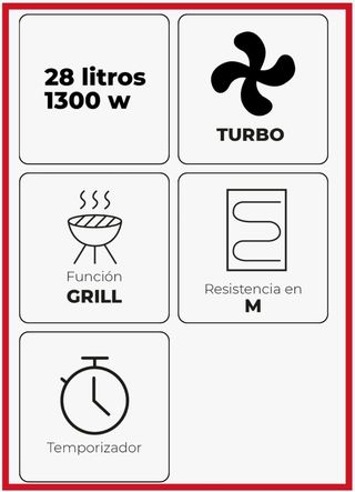 Horno sobre mesa 28 litros EAS ELECTRIC