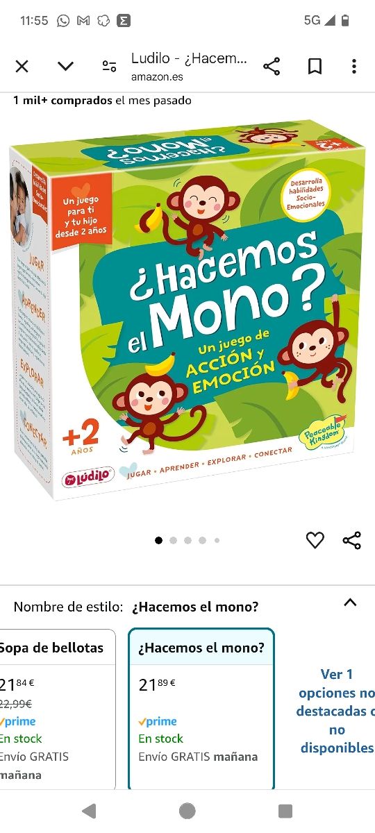 Juego de mesa ¿Hacemos el mono?