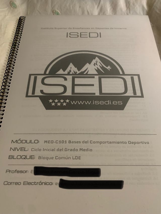 Temario común curso entrenador ISEDI
