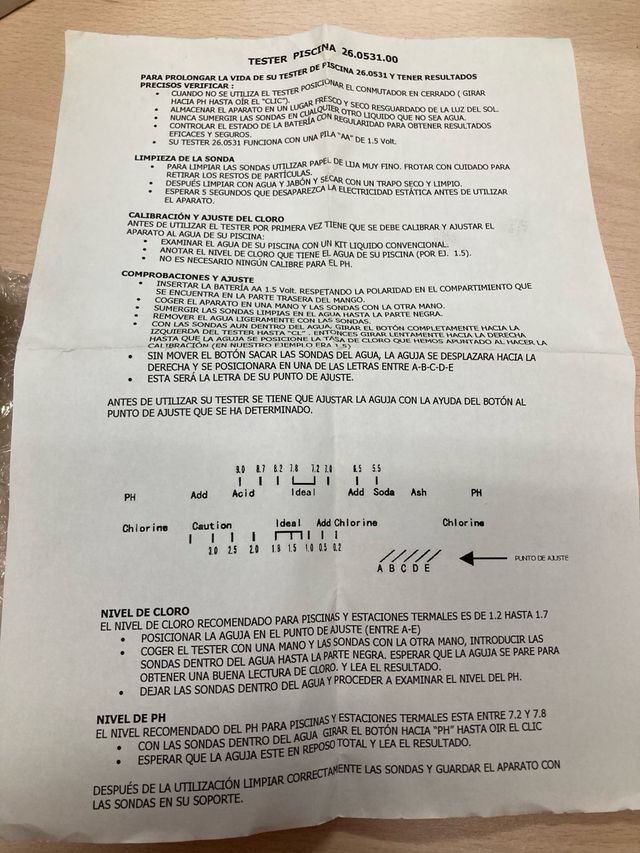 Equipo cloro y ph piscina
