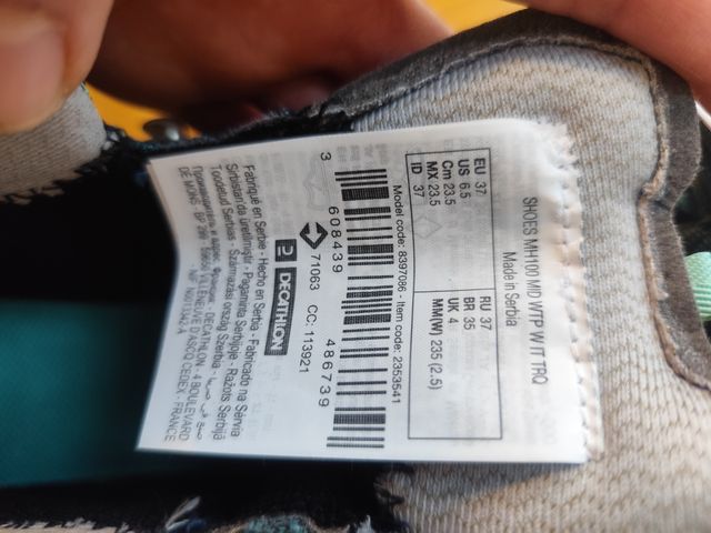 bota montaña mujer quechua mh100 t37