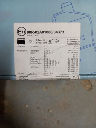 Pastillas de freno mitsubishi L200