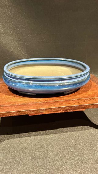 MACETA BONSAI SETO JAPONESA OVAL AZUL