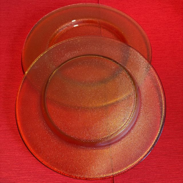 2 bajo platos Vista Alegre Atlantis picos ámbar