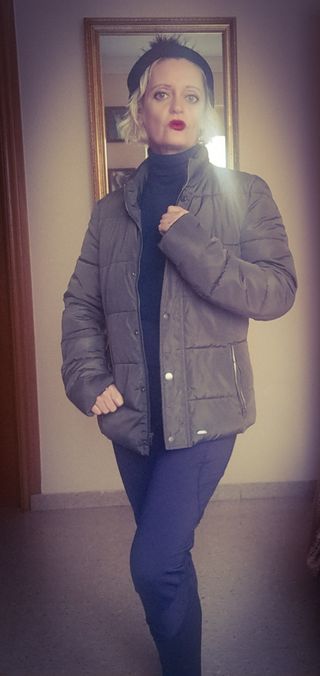 Anorak acolchado verde olíva