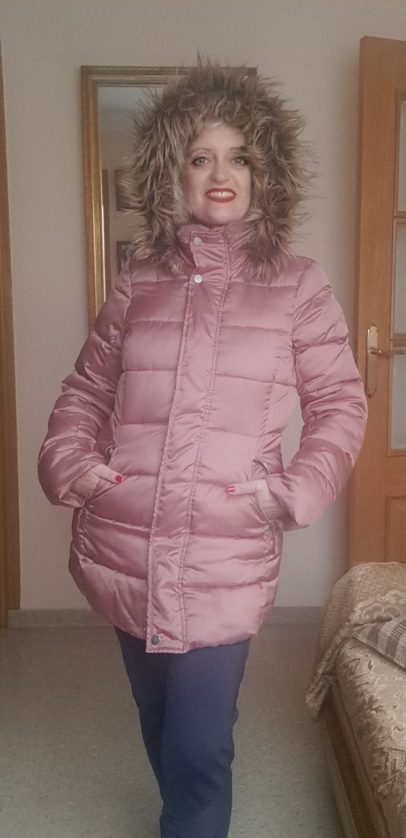 Abrigo acolchado rosa talla M