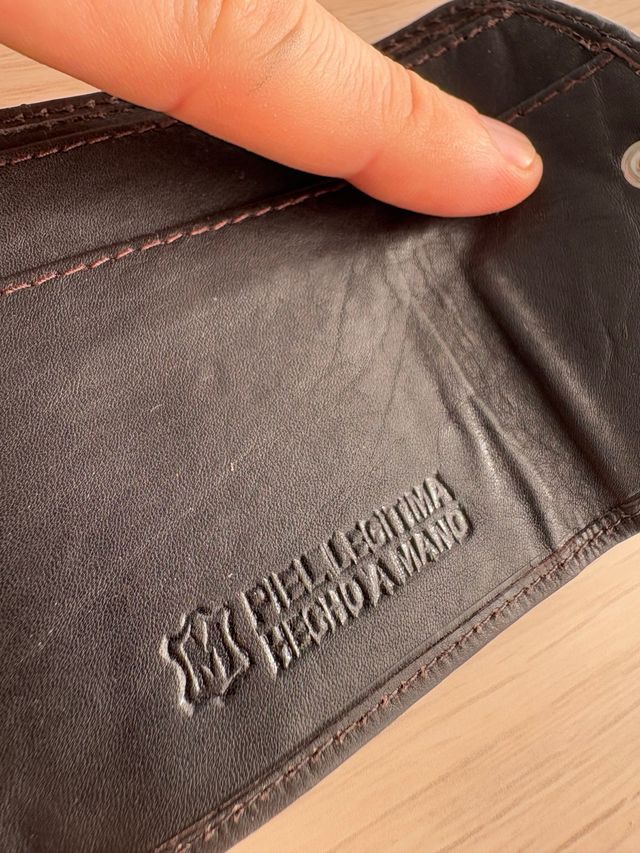 Cartera monedero piel