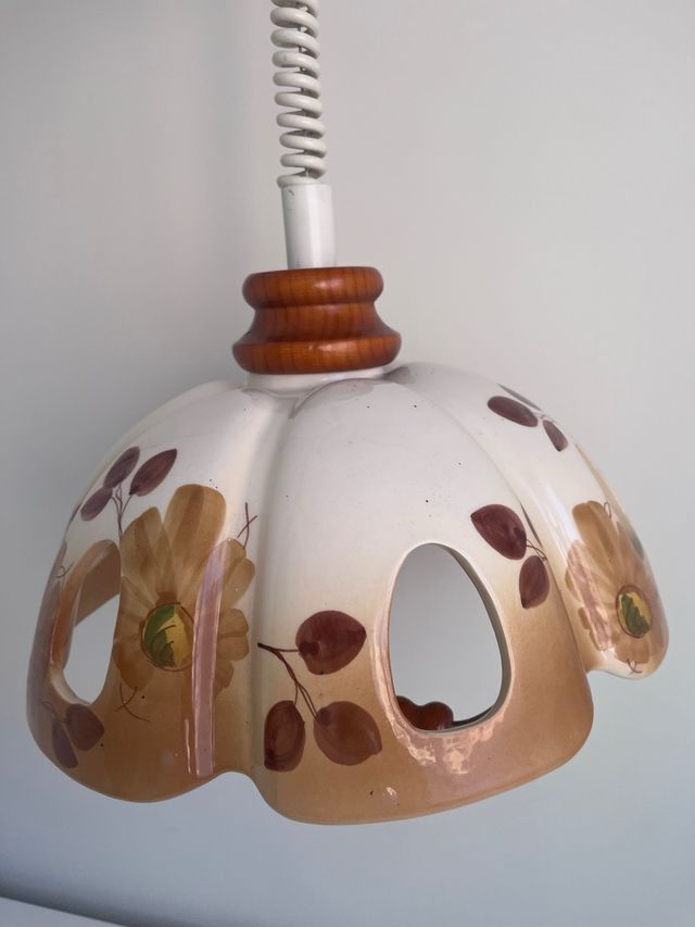 Lampara de techo rural de ceramica