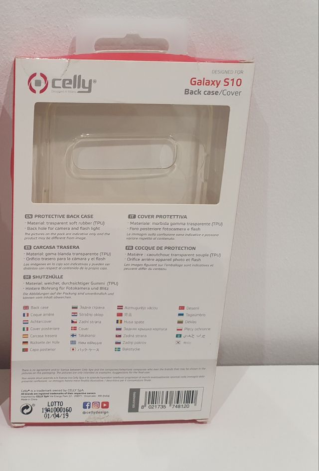 Cover e protettiva per Galaxy S10 Celly