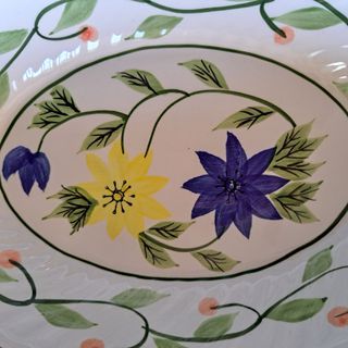 ¡ULTIMO PRECIO! Fuente Cerámica Diseño Floral