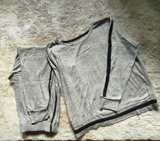 conjunto XXXL de 2 piezas gris mujer