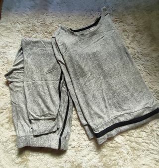 conjunto XXXL de 2 piezas gris mujer