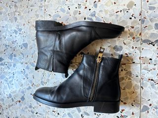 ZARA botin basico piel cremallera latera
