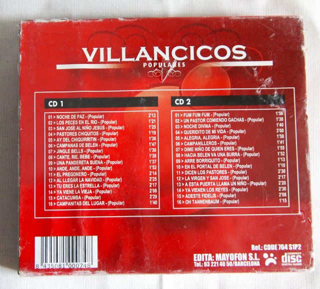 2 CD discos Villancicos populares , caja sin abril