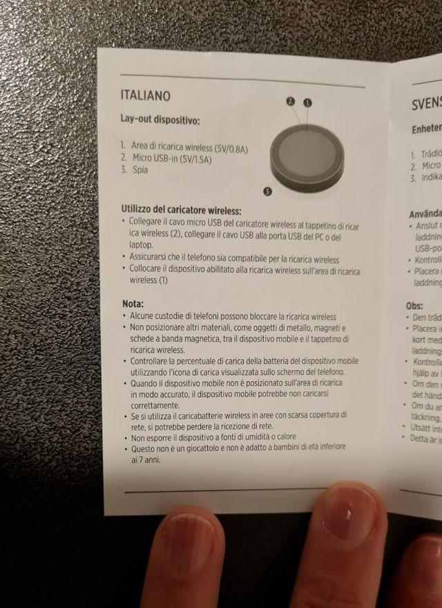Caricatore wireless 5W