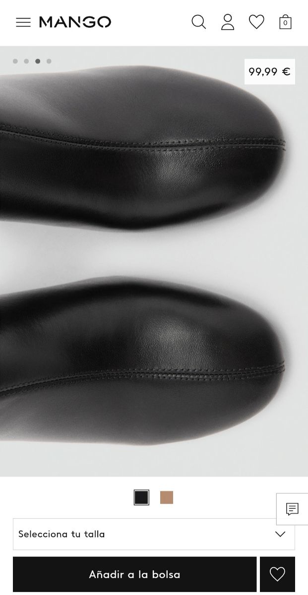 Botas piel,talla 39 negras MANGO Etiqueta NUEVA.