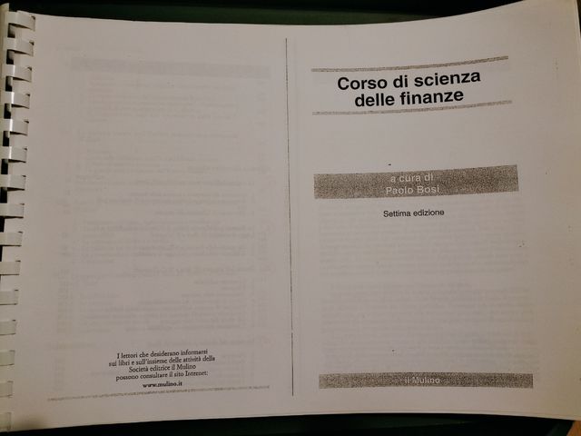 Corso Di Scienza Delle Finanze