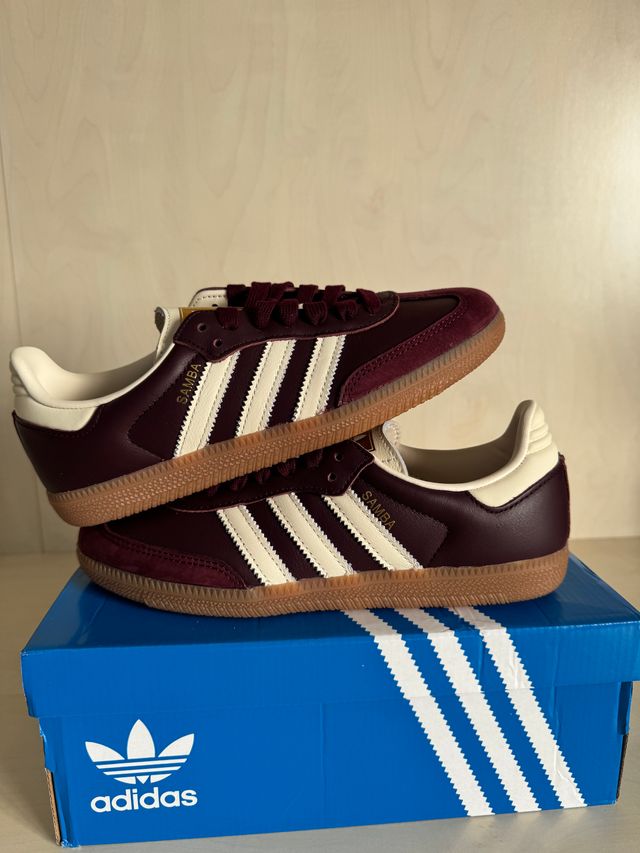 Adidas Samba OG Maroon Gold Metallic
