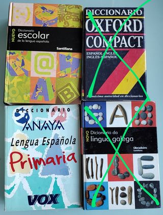 Diccionarios español, gallego, inglés 