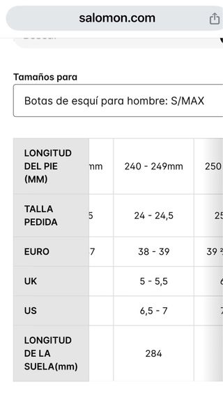 Bota ski salomon s max 38  39