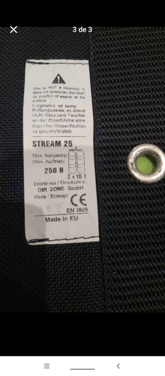 Asa de mergulho + backplate